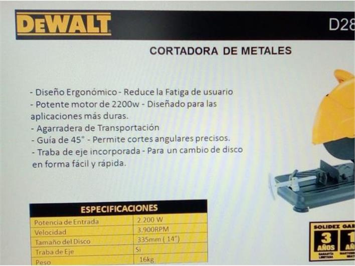 Cortadoras DeWalt (hierro)D28720 (Quito)