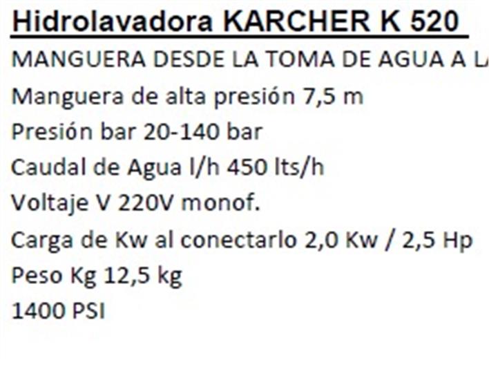 Hidrolavadora GENERICO Karcher k 520 (Quito)