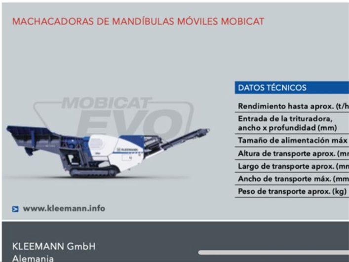 Trituradoras Kleemann MC110Z PRIMARIA (Quito)